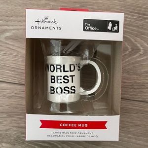 NWT The office best boss mug Christmas tree ornament